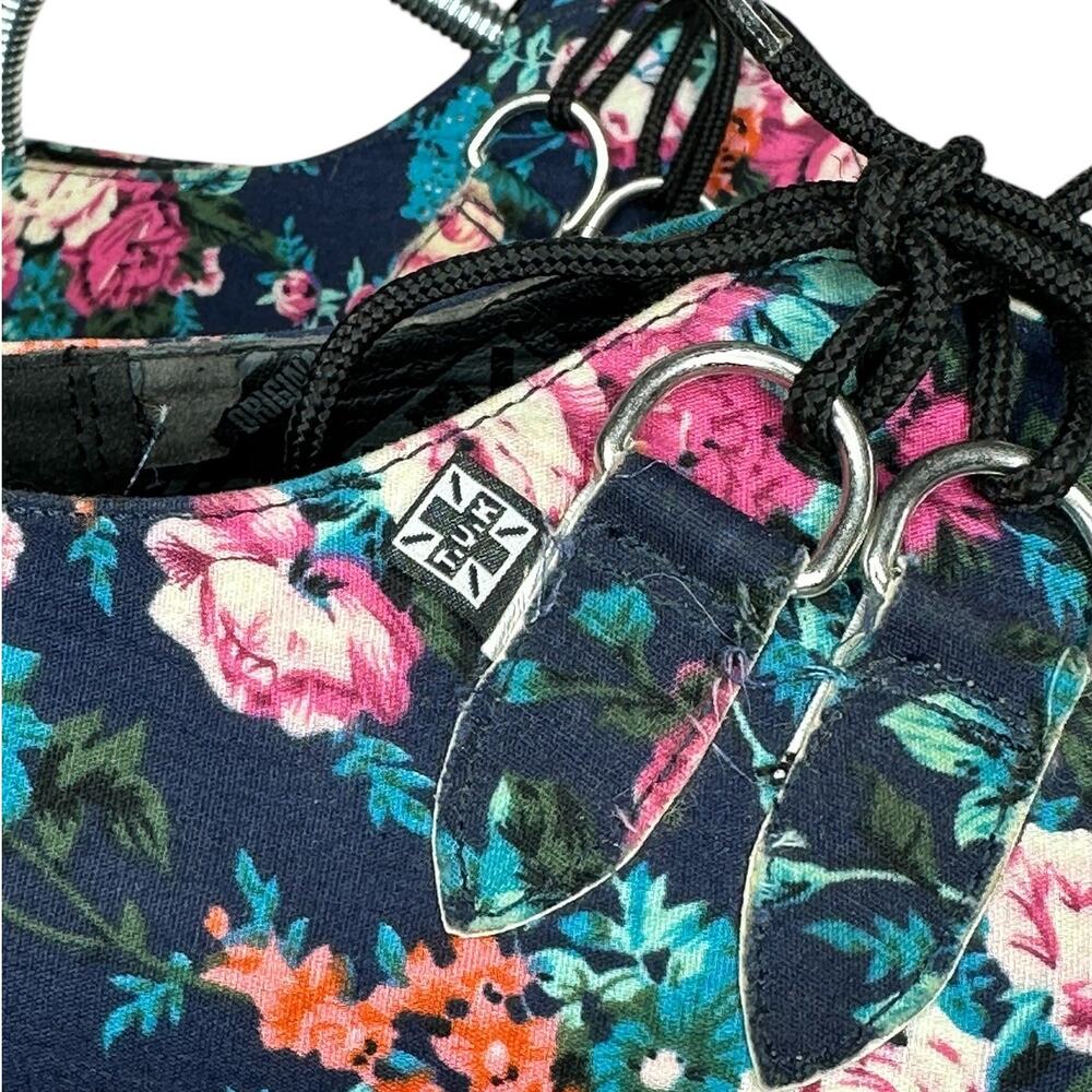 Tuk Women's Floral Print Creepers Platform Lace Up Shoes Size 8 - Picture 7 of 12